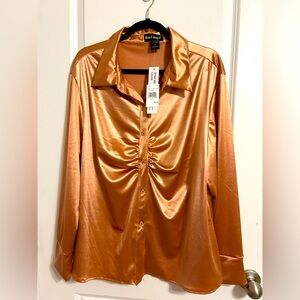 Satin button down blouse